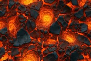 Seamless Lava Pattern. Ai generative photo