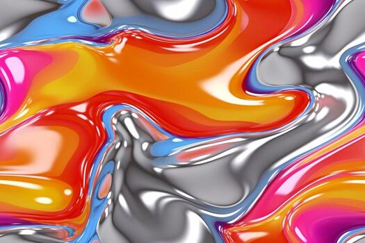 Trendy Colorful Liquid  Pattern. Ai generative photo