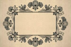 Vintage Paper With Frame. Ai generative photo
