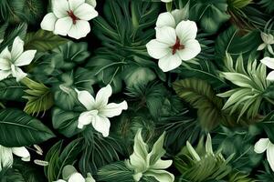 Seamless Botanical Pattern. Ai generative photo