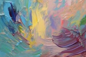Colorful Oil Brush Strokes Texture. Ai generative photo