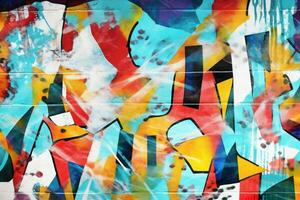 Abstract Graffiti Wall Art Background. Ai generative photo