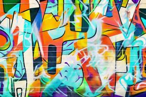 Abstract Graffiti Wall Art Background. Ai generative photo