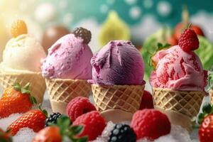 Photo Of Delicious Ice Cream. Ai generative