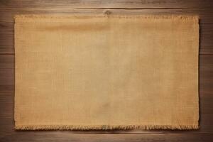 Fabric Cloth On Wooden Table. Ai generative photo