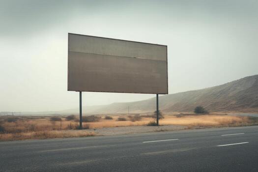 Road Signboard Mockup Image. Ai generative photo