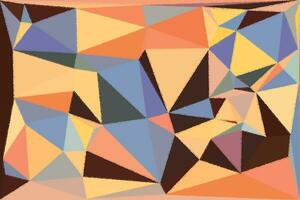 an abstract painting of triangles in orange, blue and red vector