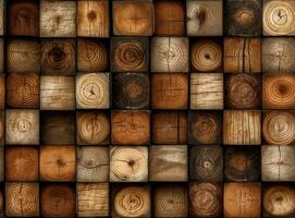 Wood texture with square patterns, background. High quality. SEAMLESS PATTERN. Created with Generative AI technology. photo