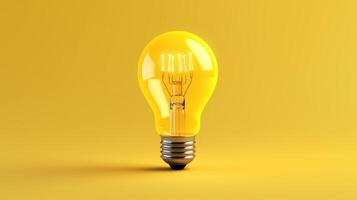 Business ideas concept with glowing light bulb. photo