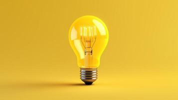 Business ideas concept with glowing light bulb. Generative Ai photo