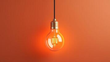 Business ideas concept with glowing light bulb. photo