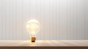 Business ideas concept with glowing light bulb. Generative Ai photo