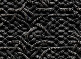 Seamless Metal Floor Plate With Diamond Pattern.Black metal background or black steel surface. SEAMLESS PATTERN. Created with technology. photo