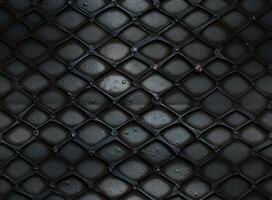 Seamless Metal Floor Plate With Diamond Pattern.Black metal background or black steel surface. SEAMLESS PATTERN. Created with technology. photo