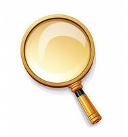 Magnifying glass isolated on white background. Created with Generative AI technology. photo