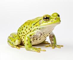 rana esculenta verde europeo o agua rana en blanco antecedentes. creado con generativo ai tecnología. foto