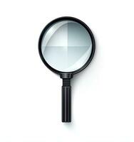 Magnifying glass isolated on white background. Created with Generative AI technology. photo