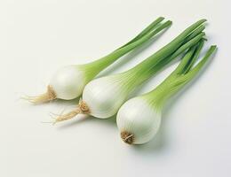 Green onion isolated on the white background. Created with Generative AI technology. photo