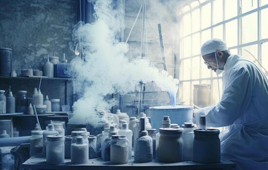 Medical Research Laboratory Portrait of a Beautiful Female Scientist in Goggles Using Micro Pipette for Test Analysis. Advanced Scientific Lab for Medicine, Created with Generative AI technology. photo