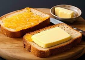 queso rebanadas con ensalada hoja en pedazo de un pan. emparedado aislado en blanco antecedentes. creado con generativo ai tecnología. foto