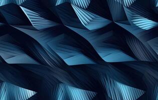 Modern black blue abstract background. Minimal. Color gradient. Dark. Web banner. Geometric shape. 3d effect. Lines stripes triangles. SEAMLESS PATTERN. Created with Generative AI technology. photo