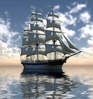 Sailing ship on a sea cruise. Yachting. Travel. Created with Generative AI technology. photo