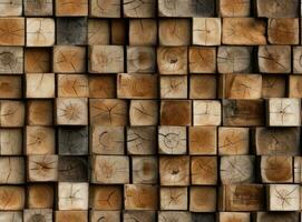 Wood texture with square patterns, background. High quality. SEAMLESS PATTERN. Created with Generative AI technology. photo