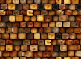 Wood texture with square patterns, background. High quality. SEAMLESS PATTERN. Created with Generative AI technology. photo