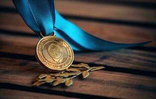 blanco plata medalla. creado con generativo ai tecnología. foto