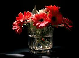 remembranza día saludo tarjeta. hermosa rojo amapolas flores en negro antecedentes. para que no nosotros olvidar. creado con generativo ai tecnología. foto