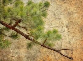 Lawson cypress Chamaecyparis lawsoniana evergreen foliage and bark detail. Created with Generative AI technology. photo