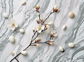 vainilla palos y flores en ligero antecedentes. creado con generativo ai tecnología. foto