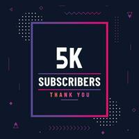 Thank you 5k subscribers or followers. web social media modern post design vector