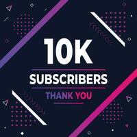 Thank you 10k subscribers or followers. web social media modern post design vector