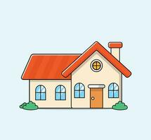Ilustración de icono de vector de edificio de casa