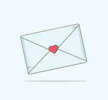 beautiful love letter flat design vector