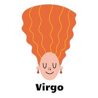 Astrological zodiac sign Virgo isolated on white background. vector