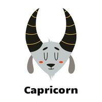 Astrological zodiac sign capricorn isolated on white background. vector