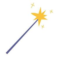 Magic wand, cartoon style. Trendy modern vector illustration isolated on white background, hand drawn