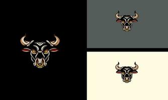 black head bull vector mascot design