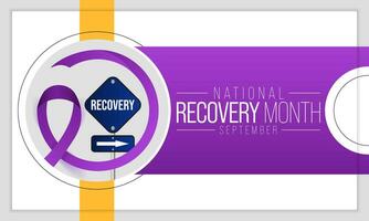 Recovery month is observed every year during September to educate the public about substance abuse treatments and mental health services. Vector illustration