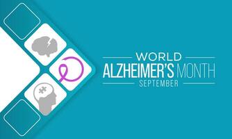 Alzheimer's Month is observed every year in September,  it is a progressive disease, where dementia symptoms gradually worsen over a number of years. Vector illustration