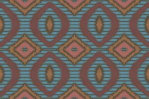 Motif Ikat Floral Paisley Embroidery Background. Ikat Triangle Geometric Ethnic Oriental Pattern traditional.aztec Style Abstract Vector design for Texture,fabric,clothing,wrapping,sarong.