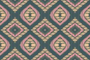 Ikat Damask Embroidery Background. Ikat Design Geometric Ethnic Oriental Pattern Traditional. Ikat Aztec Style Abstract Design for Print Texture,fabric,saree,sari,carpet. vector