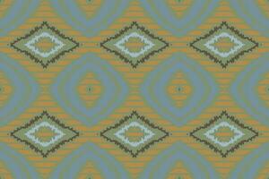 Ikat Damask Embroidery Background. Ikat Patterns Geometric Ethnic Oriental Pattern Traditional. Ikat Aztec Style Abstract Design for Print Texture,fabric,saree,sari,carpet. vector