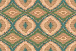Ikat Damask Embroidery Background. Ikat Prints Geometric Ethnic Oriental Pattern Traditional. Ikat Aztec Style Abstract Design for Print Texture,fabric,saree,sari,carpet. vector