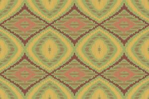 Ikat Damask Embroidery Background. Ikat Seamless Pattern Geometric Ethnic Oriental Pattern Traditional. Ikat Aztec Style Abstract Design for Print Texture,fabric,saree,sari,carpet. vector