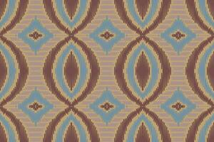 Ikat Seamless Pattern Embroidery Background. Ikat Pattern Geometric Ethnic Oriental Pattern traditional.aztec Style Abstract Vector illustration.design Texture,fabric,clothing,wrapping,sarong.