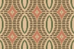 Motif Ikat Seamless Pattern Embroidery Background. Ikat Damask Geometric Ethnic Oriental Pattern Traditional. Ikat Aztec Style Abstract Design for Print Texture,fabric,saree,sari,carpet. vector
