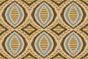 Ikat Damask Paisley Embroidery Background. Ikat Background Geometric Ethnic Oriental Pattern traditional.aztec Style Abstract Vector illustration.designTexture,fabric,clothing,wrapping,sarong.